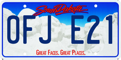 SD license plate 0FJE21