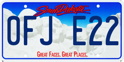 SD license plate 0FJE22