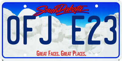 SD license plate 0FJE23