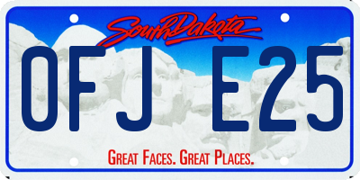 SD license plate 0FJE25