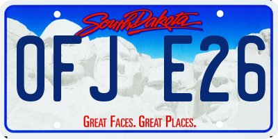 SD license plate 0FJE26