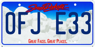SD license plate 0FJE33