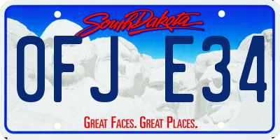 SD license plate 0FJE34