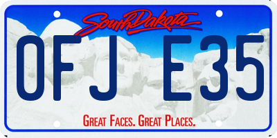 SD license plate 0FJE35
