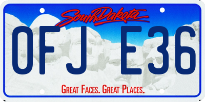 SD license plate 0FJE36