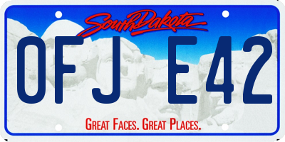 SD license plate 0FJE42