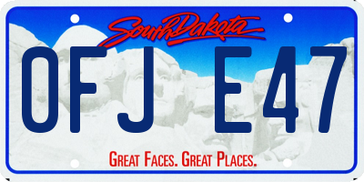SD license plate 0FJE47