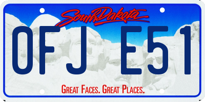SD license plate 0FJE51