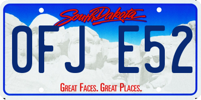 SD license plate 0FJE52