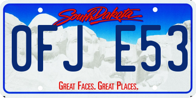 SD license plate 0FJE53