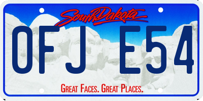 SD license plate 0FJE54