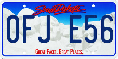 SD license plate 0FJE56