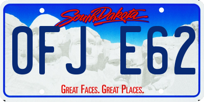 SD license plate 0FJE62