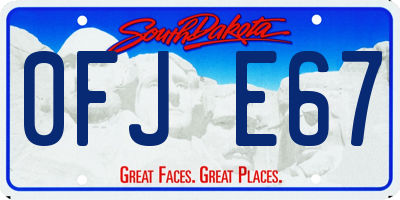 SD license plate 0FJE67