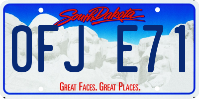 SD license plate 0FJE71