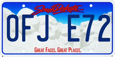 SD license plate 0FJE72