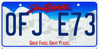 SD license plate 0FJE73