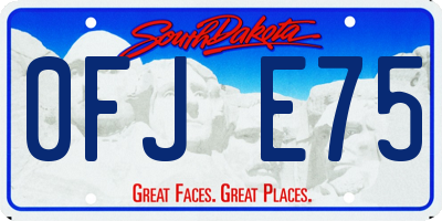 SD license plate 0FJE75