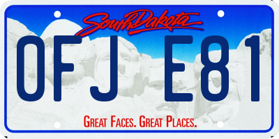SD license plate 0FJE81