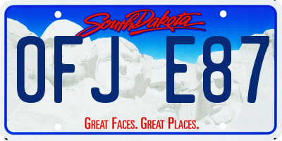 SD license plate 0FJE87