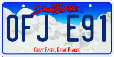 SD license plate 0FJE91