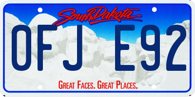 SD license plate 0FJE92