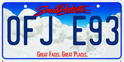 SD license plate 0FJE93
