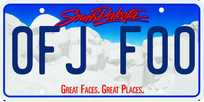 SD license plate 0FJF00