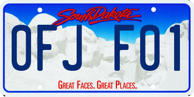 SD license plate 0FJF01