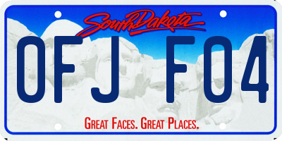 SD license plate 0FJF04
