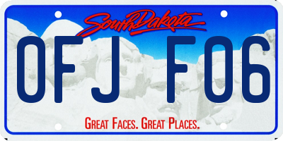 SD license plate 0FJF06
