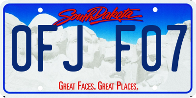 SD license plate 0FJF07