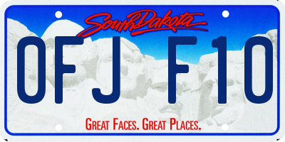 SD license plate 0FJF10