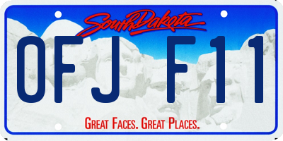 SD license plate 0FJF11