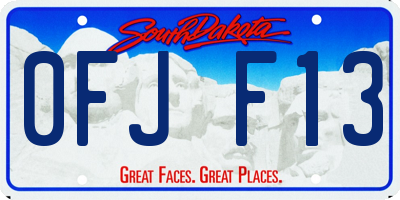 SD license plate 0FJF13
