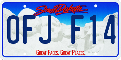 SD license plate 0FJF14