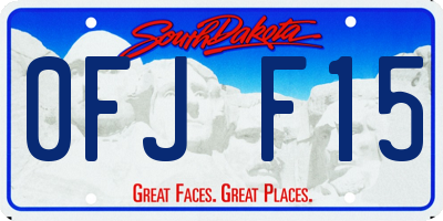 SD license plate 0FJF15