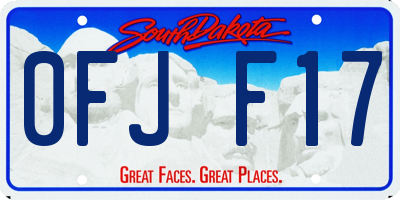 SD license plate 0FJF17