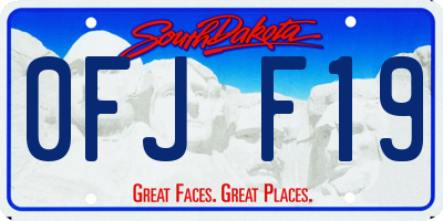 SD license plate 0FJF19