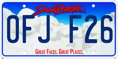 SD license plate 0FJF26