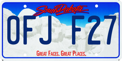 SD license plate 0FJF27