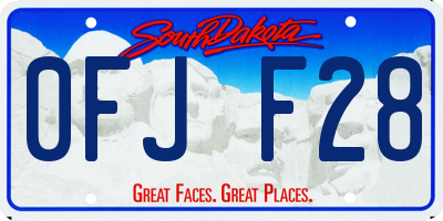 SD license plate 0FJF28