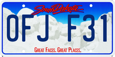SD license plate 0FJF31