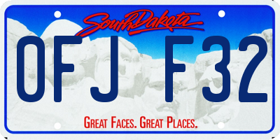 SD license plate 0FJF32