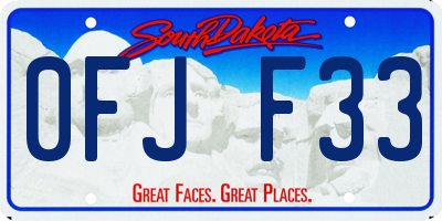 SD license plate 0FJF33