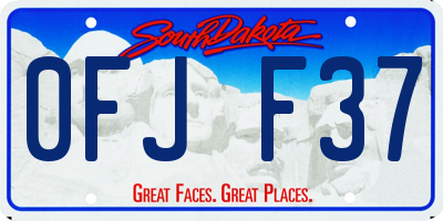 SD license plate 0FJF37