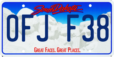 SD license plate 0FJF38