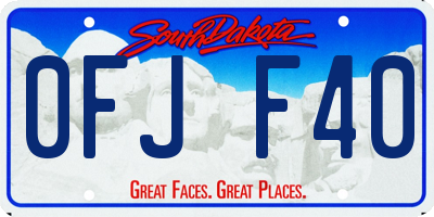 SD license plate 0FJF40