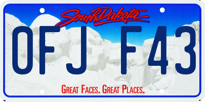 SD license plate 0FJF43
