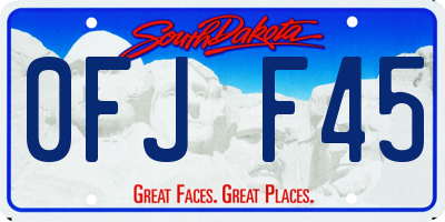 SD license plate 0FJF45